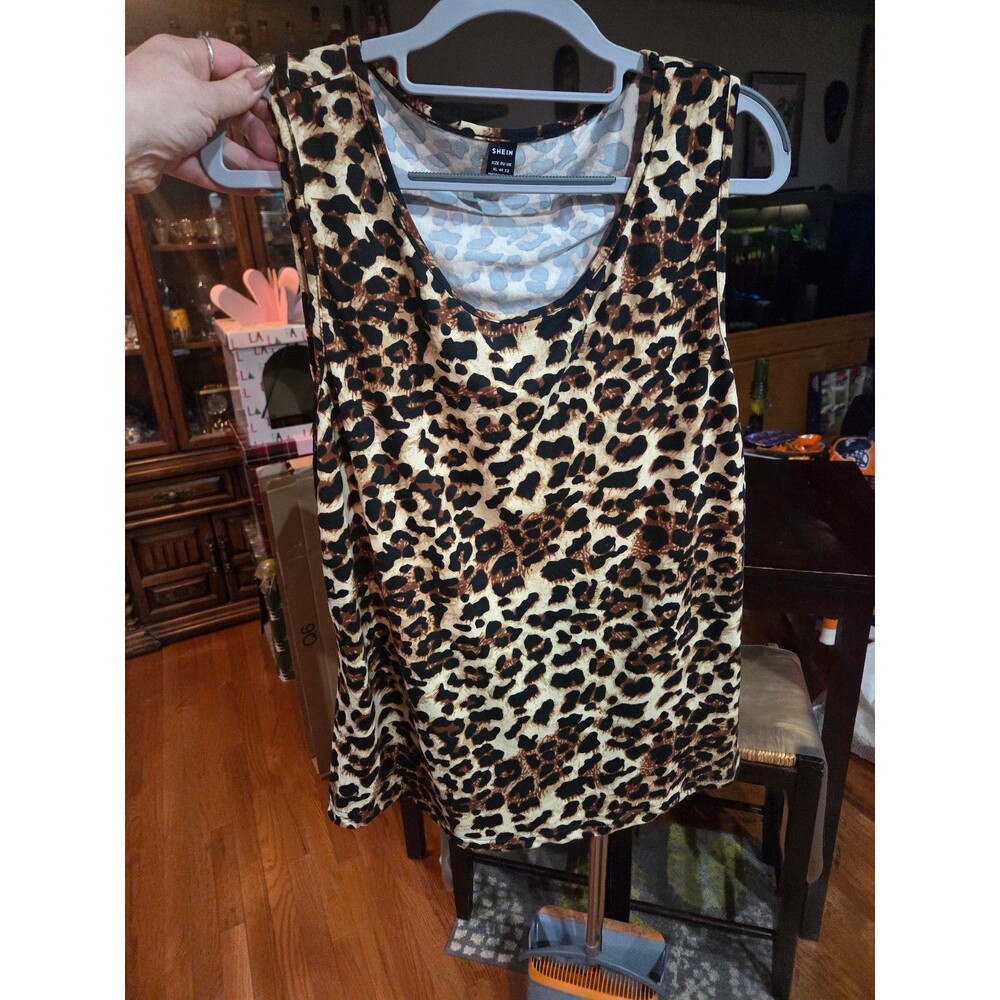 Animal Print Lace Racerback Tank Top